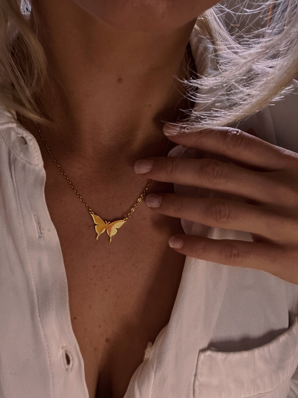 Minneshalsband fjäril – Symbol för änglabarn och missfall | Meningsfull gåva vid sorg & saknad |Butterfly - necklace - Symbol of miscarriage